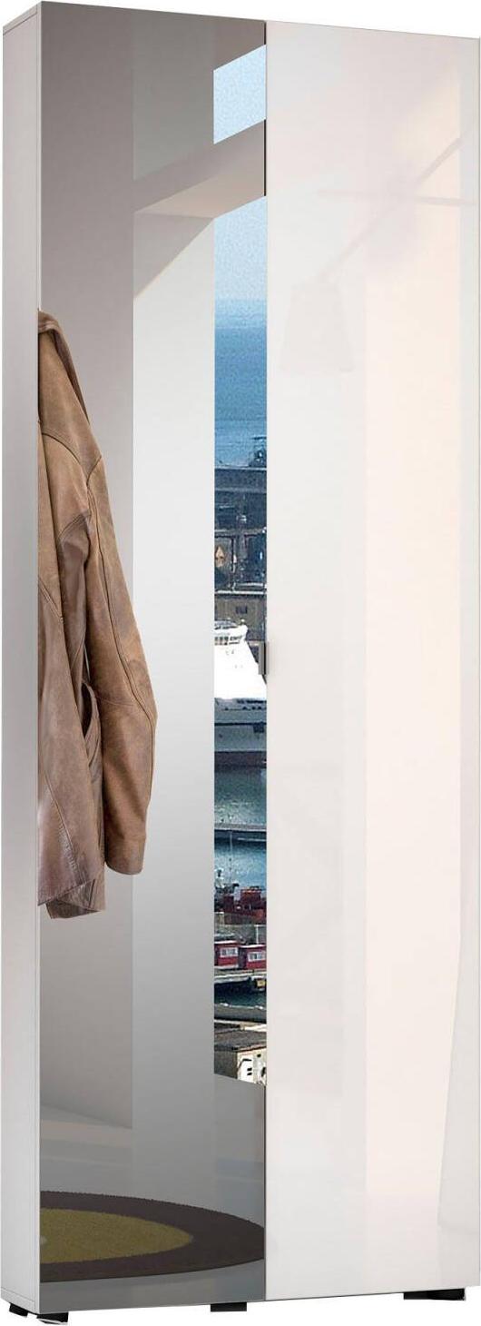 Dmora Mehrzweckschrank 2 Türen 70x200 cm Weiß, 11 Regale