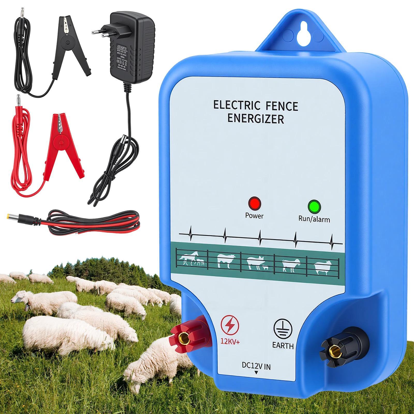 StarTech Weidezaungerät 12V - Elektrozaun Energizer - 2J Ausgangsenergie - Reichweite 3 km - Wasserdicht - LED-Display - Blau