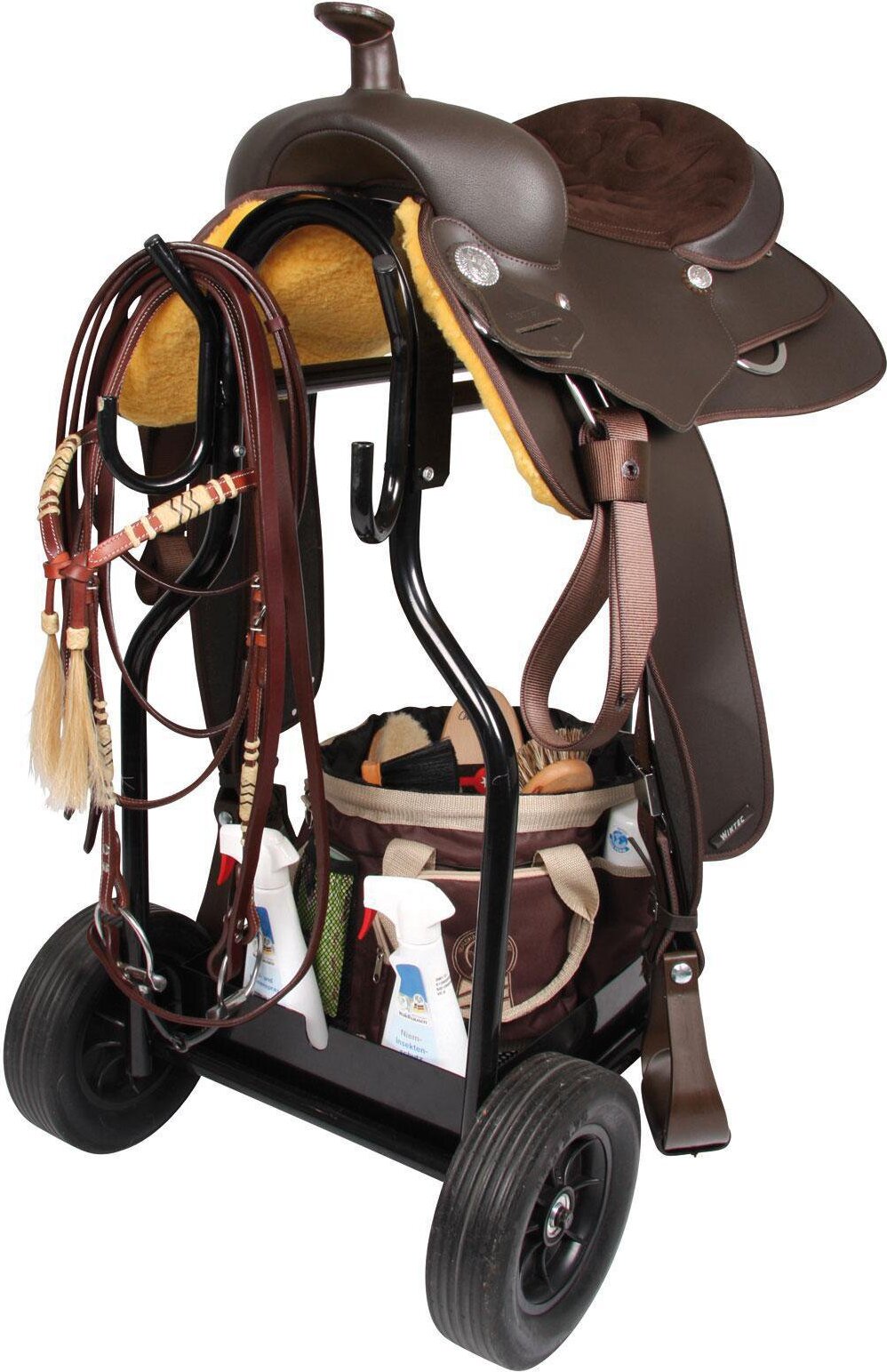 Waldhausen Sattelcaddy Stall-Carry Basket Sattelwagen Schwarz