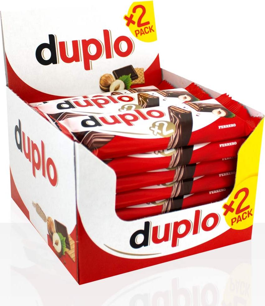Duplo 2er Riegel 24 x 36,4g - Knusprige Haselnuss-Waffelriegel im Vorratspack