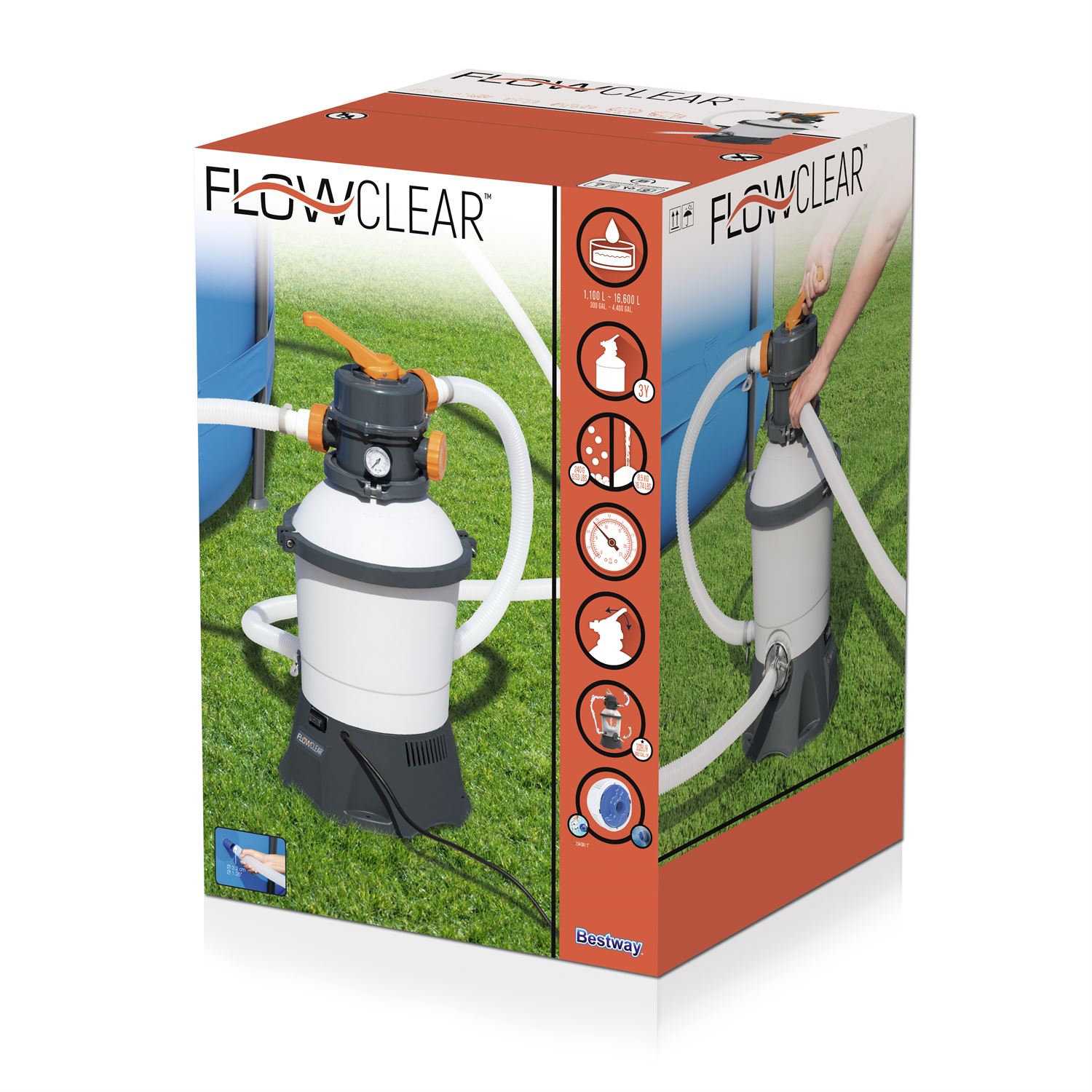 Bestway® Flowclear™ Sandfilteranlage 3.028 l/h, 85 W | Poolzubehör