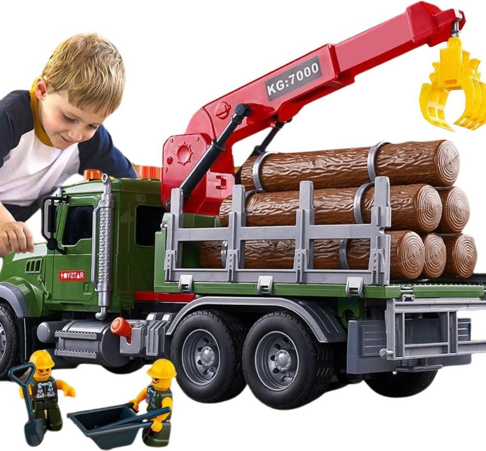LumenVela Baustellenfahrzeuge Kinder Set, Baustelle Kinder Spielzeug, Kran Spielzeug mit Sound und Licht, Geburtstags Weihnachts Geschenke für Jungen ab 3 Jahren
