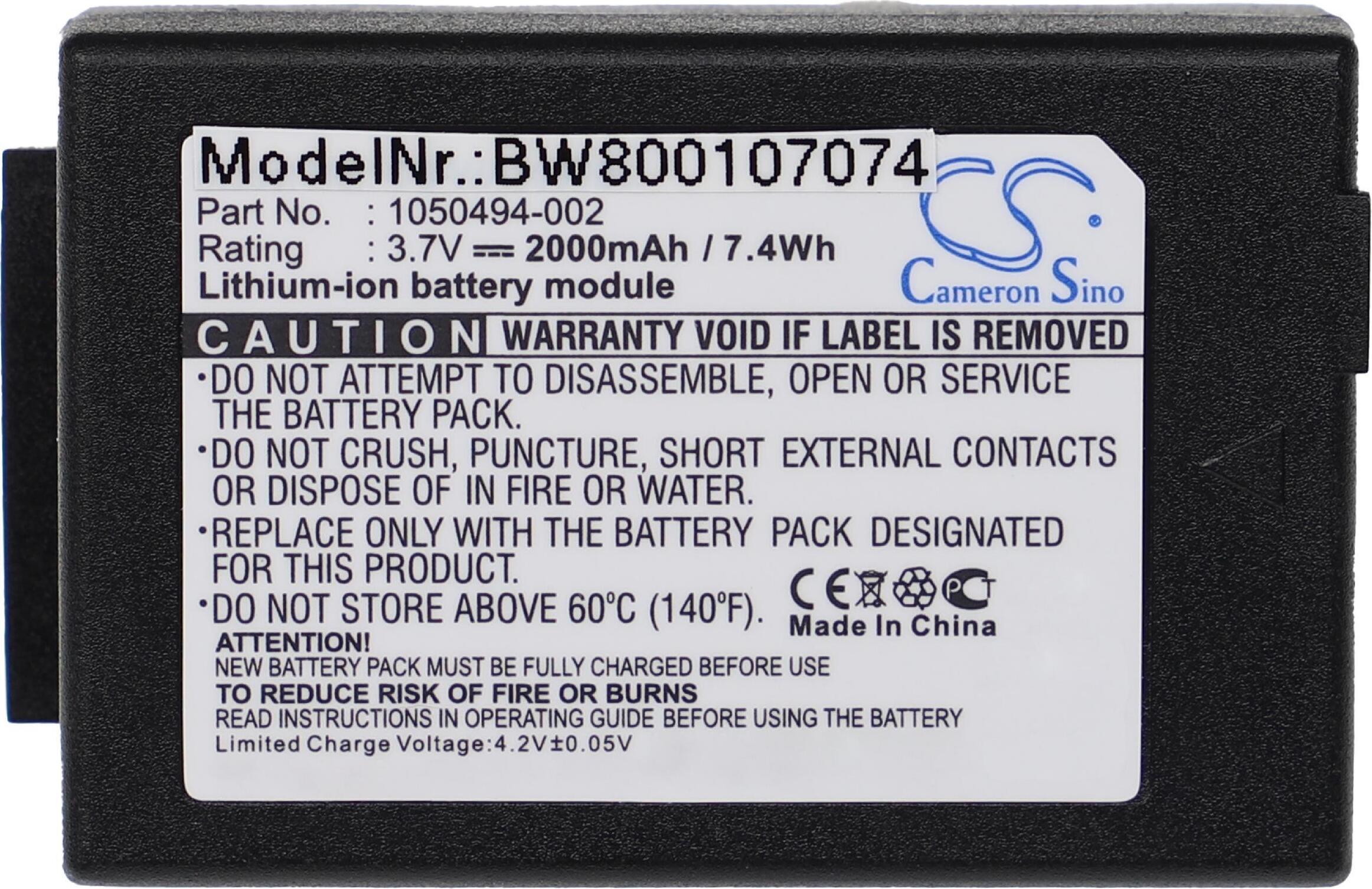 vhbw Akku kompatibel mit TEKLOGIX G2 G1, 7525, 7525C, 7527 Handheld Computer Scanner (2000 mAh, 3,7 V, Li-Ion) 119315707-6