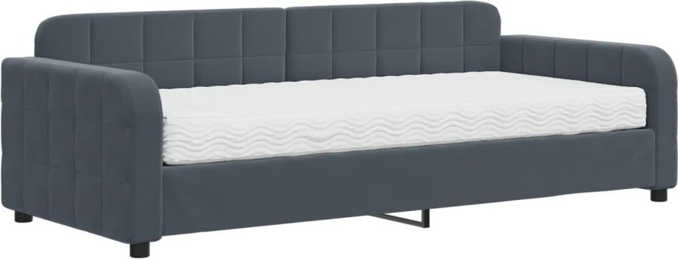 Letto Da Giorno 2 In 1 VidaXL In Velluto Grigio Chiaro 90x200 Cm - Divano Letto Con Struttura In Metallo E Legno