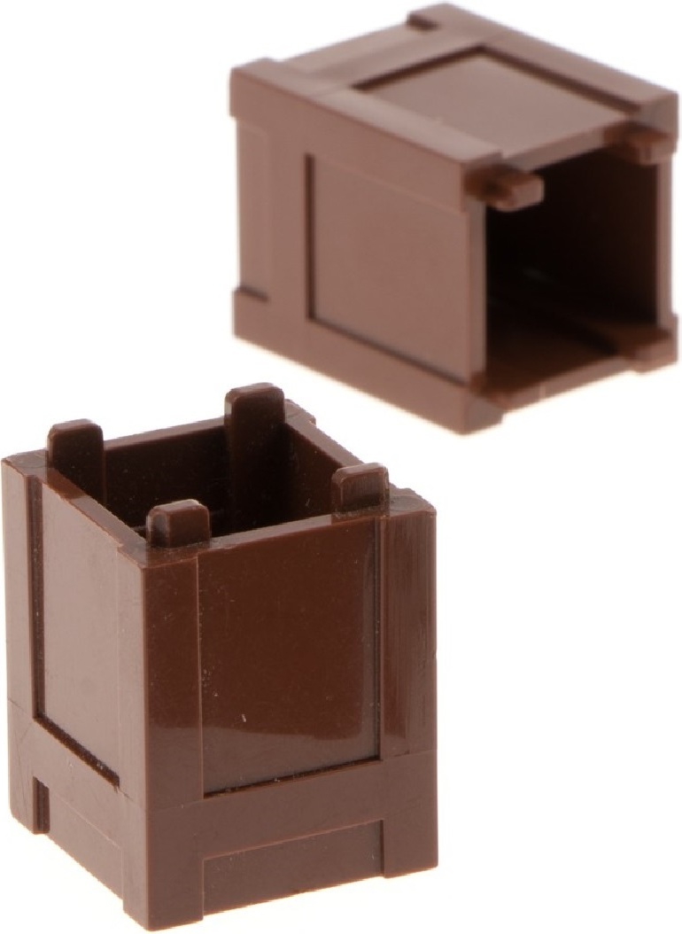 2x Lego kontajner 2x2x2 červeno-hnedý štvorcový box truhlica kontajner bin 4520638 61780