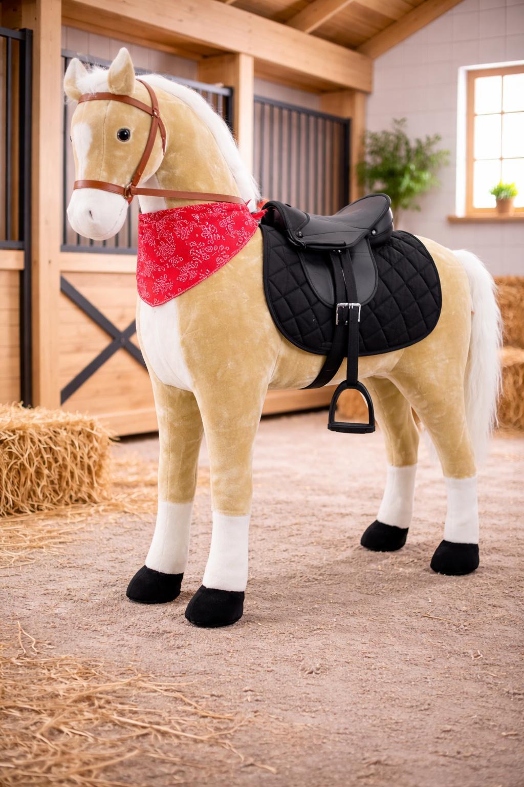 Sweety-Toys Sweety Toys 11117 Plüsch Stehpferd Reitpferd XXL 125 cm mit Sattel