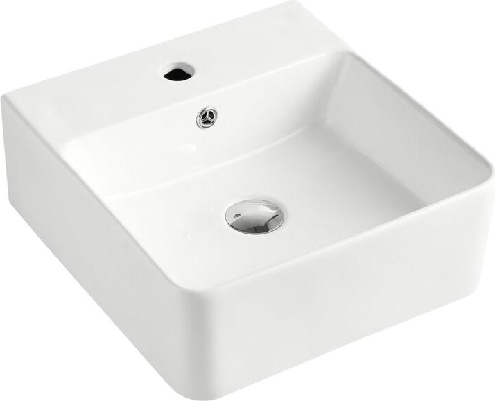 Beitz & Walz AqvaCeramica Aufsatzbecken 'SlimRim"' m. Hahnb. 400 x 420 mm weiß 31734400