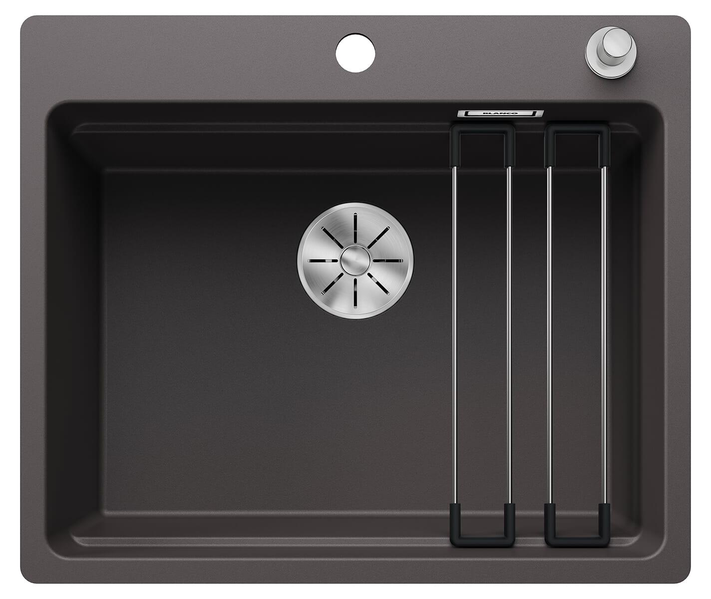 BLANCO ETAGON 6-F Einbauspüle SILGRANIT felsgrau ab 60 cm mit Ablauffernbedienung, mit Zubehör - inkl.