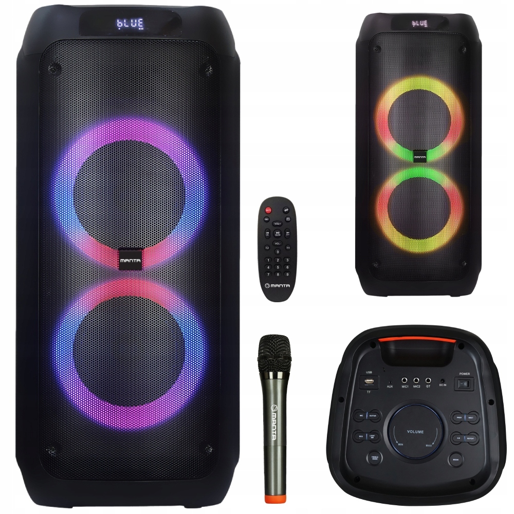 MANTA ATTIS Bluetooth prenosný reproduktor 120W LED mikrofón Karaoke FM rádio