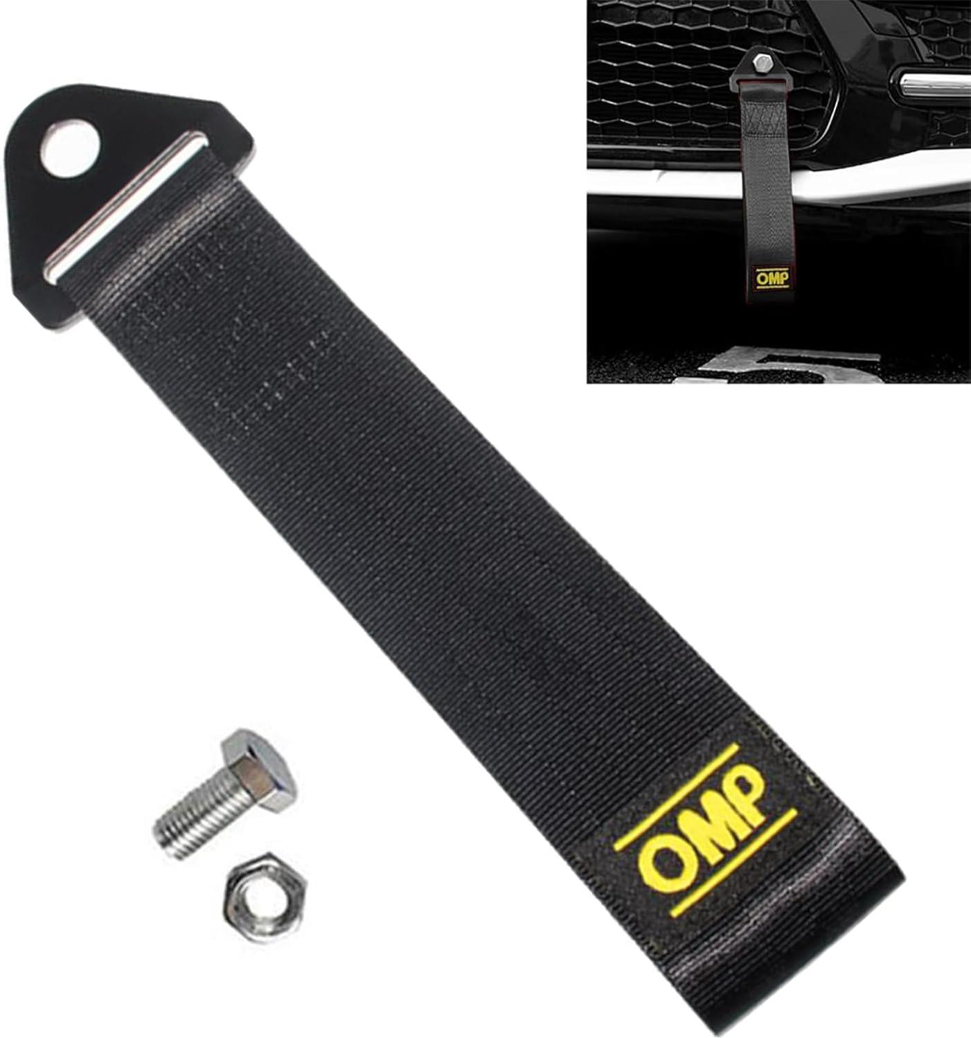 Markenlos Rennwagen Abschleppseil - Rennschleppgurt - Sleeplus - universell - sehr starkes Abschleppseil - Nylon Abschleppleine - multifunktionales Zugseil - schwarz - für Autos und Motorräder