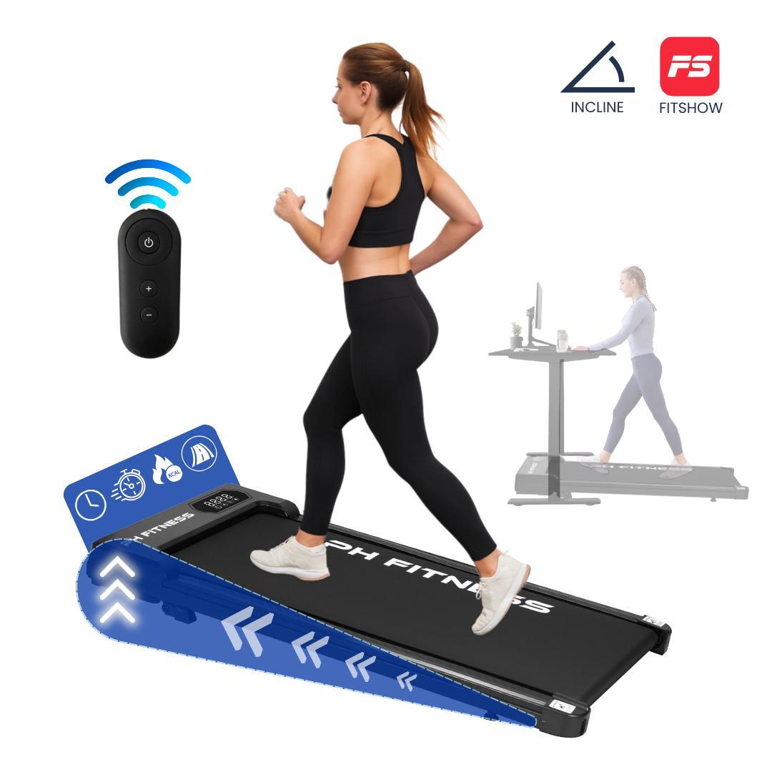 PH Fitness bežecký pás B3S ultra-slim - WalkingPad pre domácnosť a kanceláriu - 1,3 hp motor, 1-8 km/h, 100 kg - diaľkové ovládanie, manuálny sklon, Bluetooth
