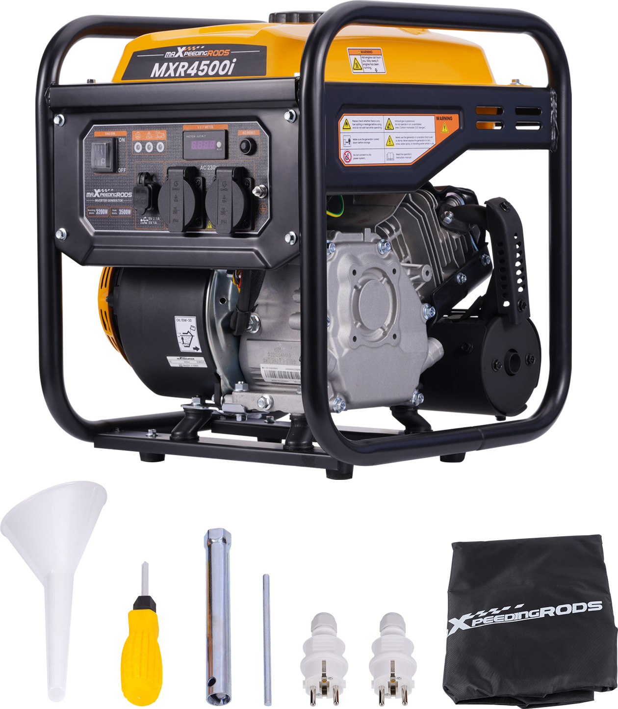 MaXpeedingrods 3,2kW 3,5kW generátor Invertorový generátor benzínový 4-taktný s digitálnym počítadlom