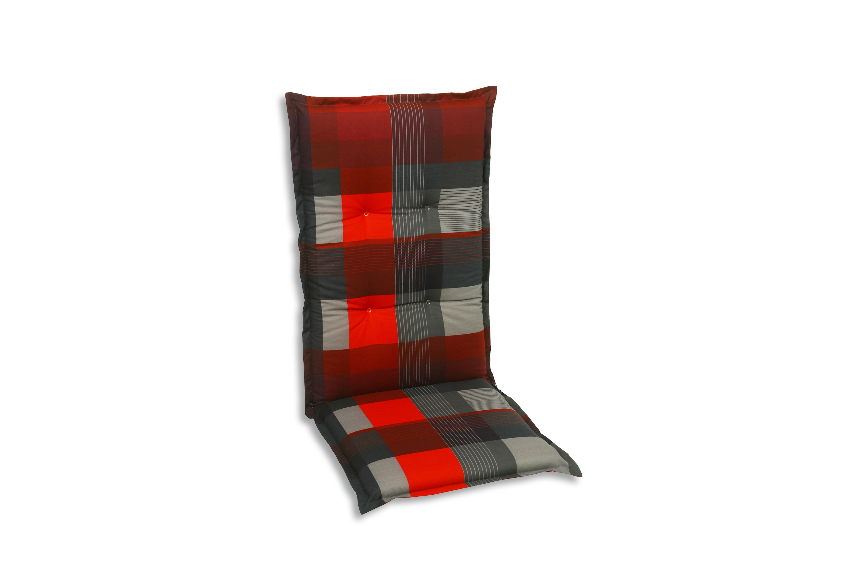 GO-DE rot Karo Textil, hoch, Sesselauflage