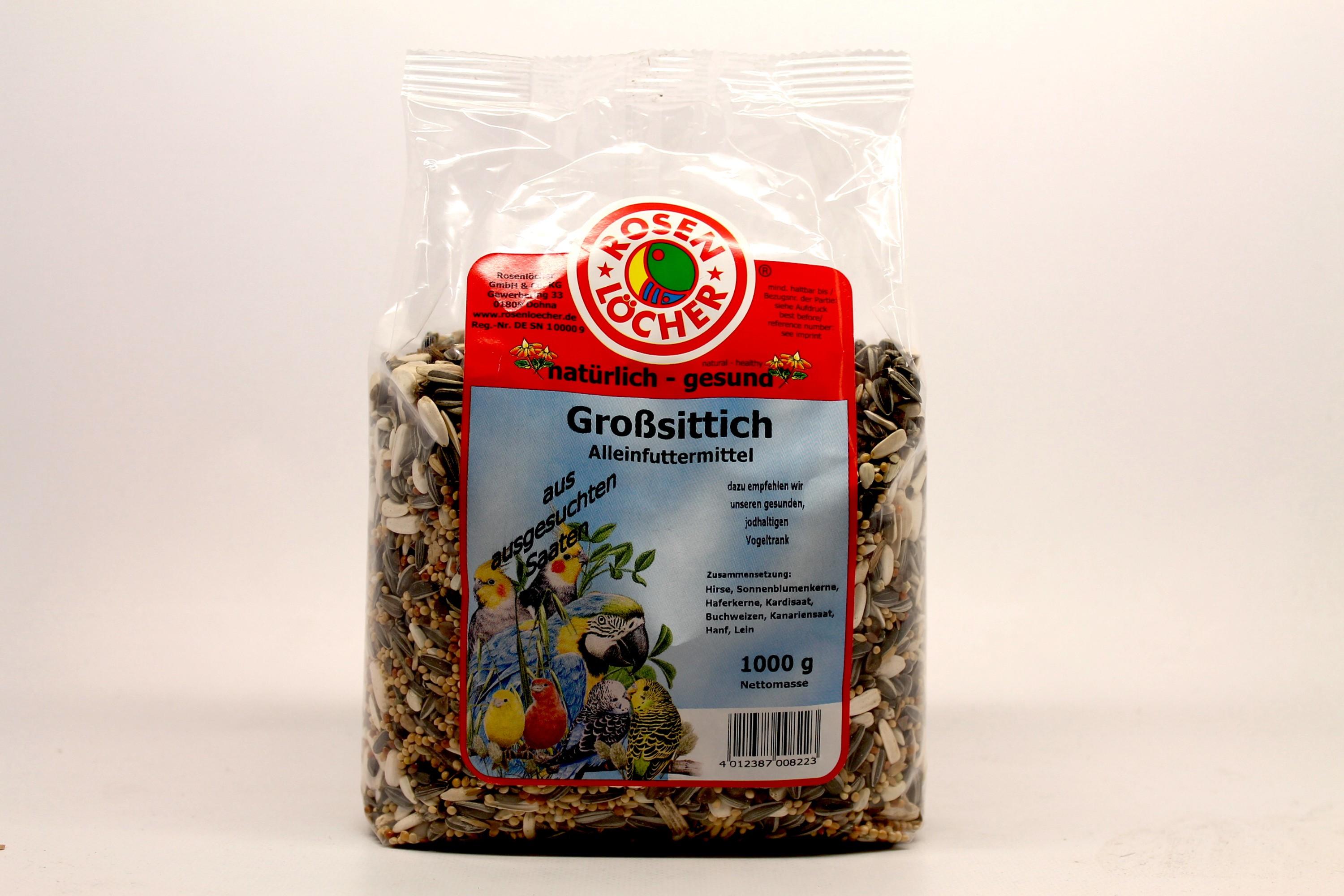 Rosenlöcher GmbH & Co. Spezialfuttermittel und Heimtiernahrung KG Rosenlöcher Großsittichfutter Alleinfuttermittel 00822