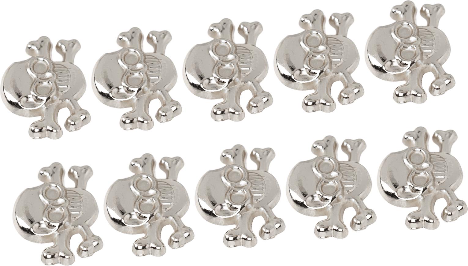 Cocosity 50 Sets Totenkopf-Nieten Metall, Ledernieten Ledernieten Stilvolle Galvanisierte Leder-Ziernieten fr Kleidung (Silber)