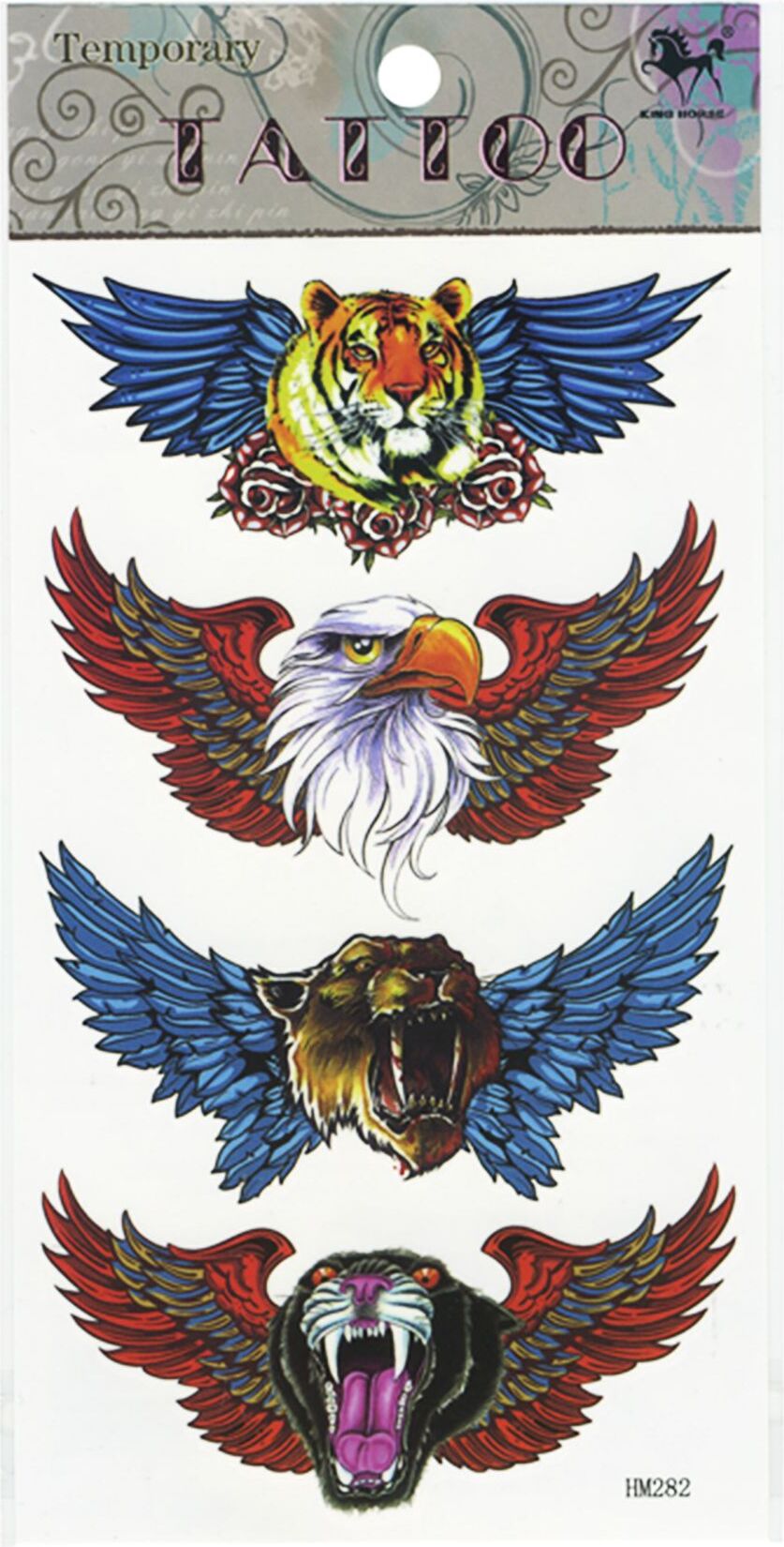 Freak Scene Temporary Tattoo - Wildlife - 4 Stück - Temporäre Fake Tattoos Ma0314