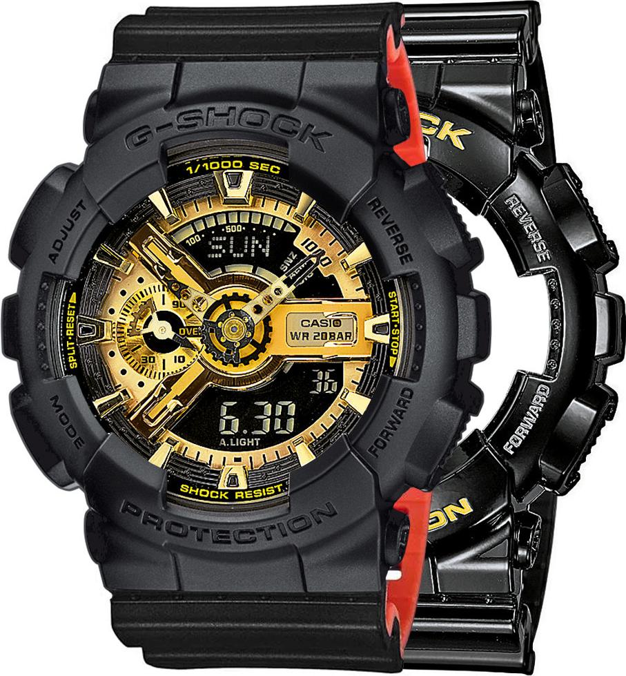 Zegarek Casio G-Shock SET GA-110GB-1AER + BEZEL 10358741 + PASEK 10577142 20BAR