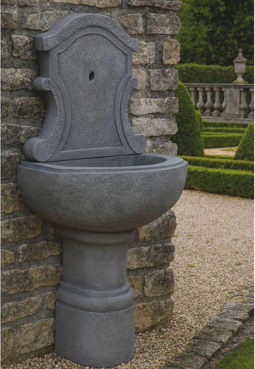 Casa Padrino Jugendstil Wandbrunnen Grau H. 136 cm - Garten Brunnen