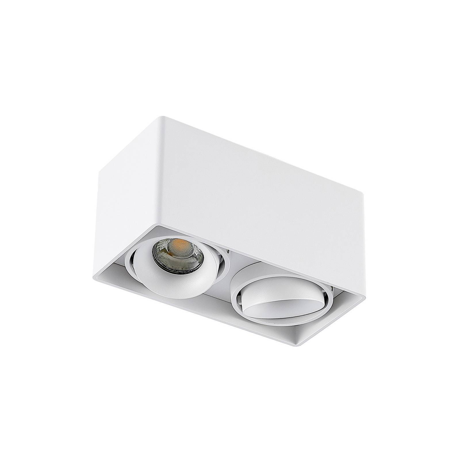 Arcchio Downlight Kubika, 19 cm, weiß, 2-flg., Metall 9928030