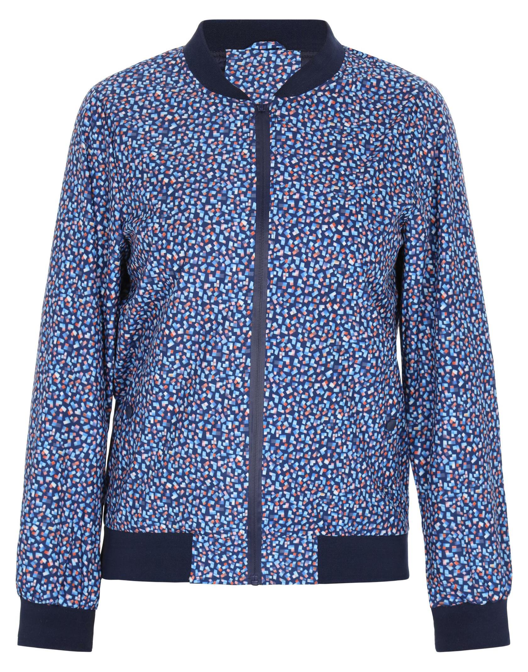 Jika Blaue Damen Jacke mit geometrischem Print in regulärer Passform, Größe S