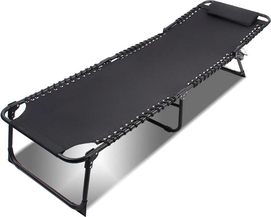 Lehátko - Skladacie plážové lehátko - Opierka chrbta nastaviteľná v 4 smeroch - Odnímateľný hlavový vankúš - Kovový rám - Na vonkajšie použitie - Vyžaduje sa montáž