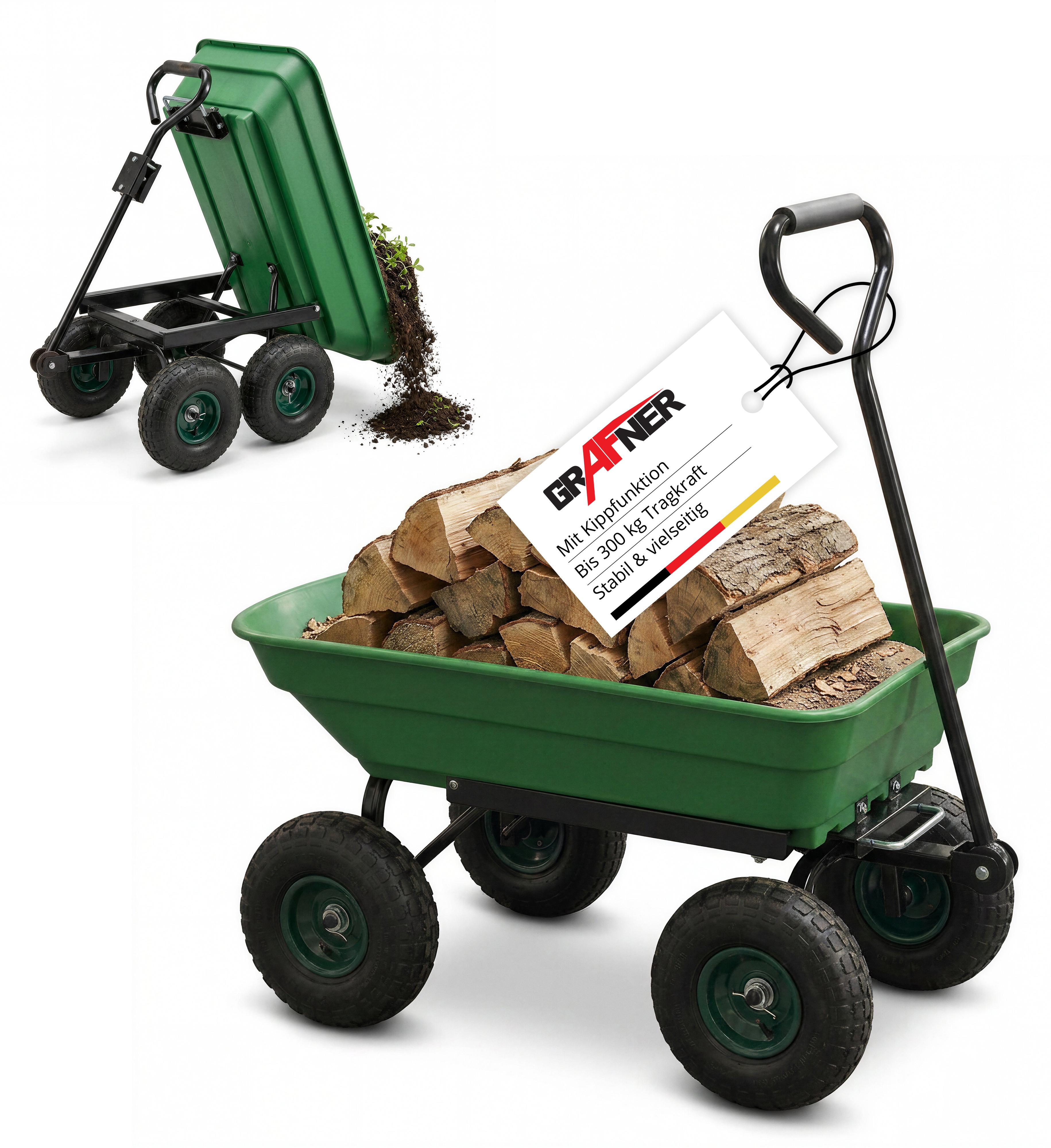 Grafner® Gartenwagen mit Kippfunktion Bollerwagen max. 300 kg Transportwagen 23525