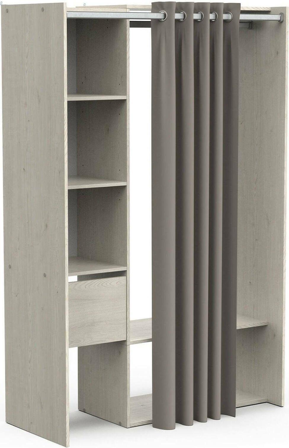 Dmora Großer Kleiderschrank Arnon 119,1x183 cm Braun mit Schublade
