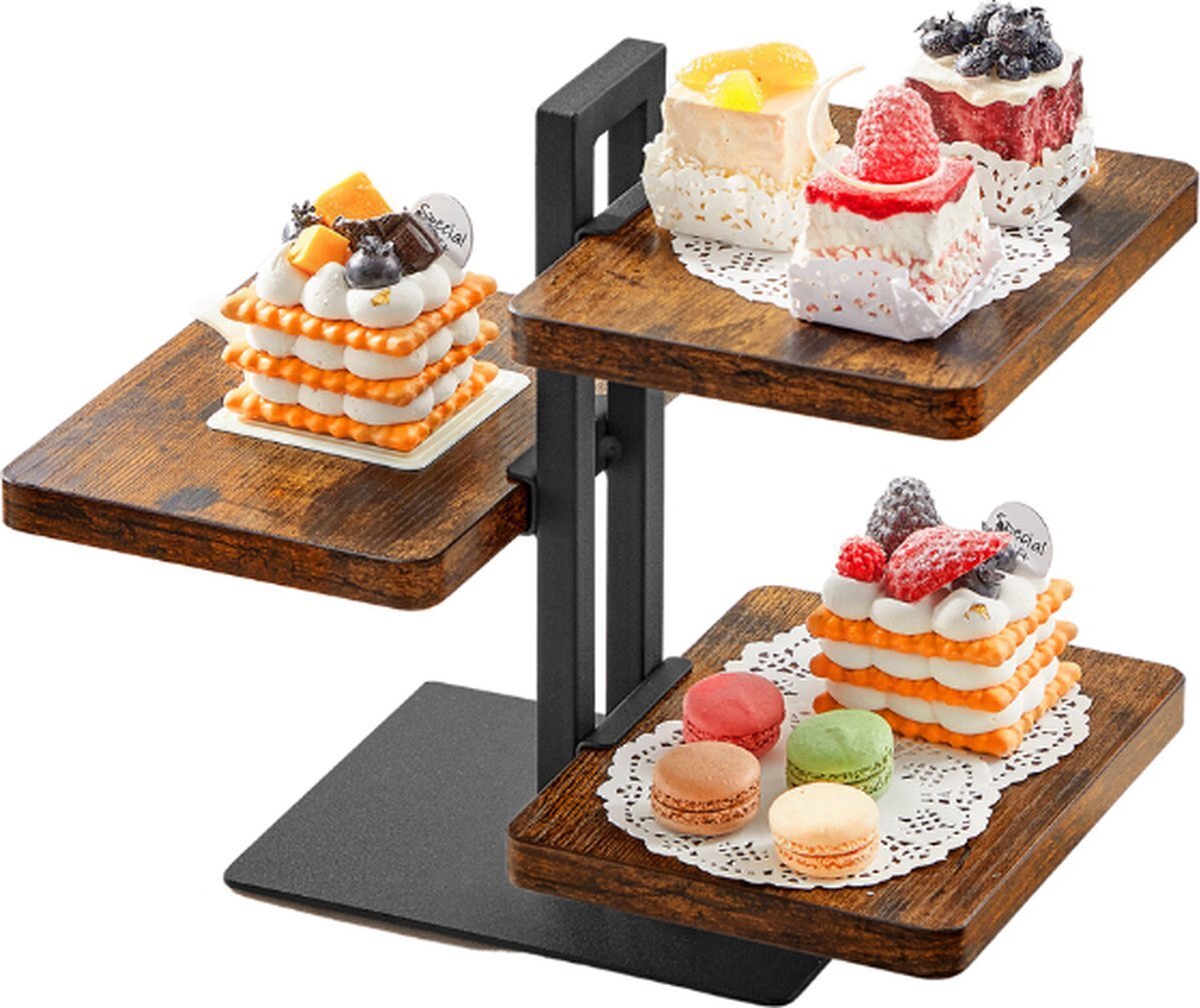 ACAZA ervierturm 3-teilig, Servier-Set, Vintage Braun