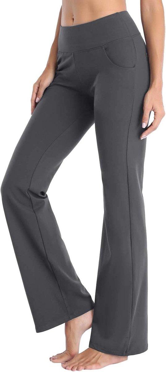 AWR Modische Damen Fishtail hosen, Schlaghosen, Weite Hosen, Grau - M
