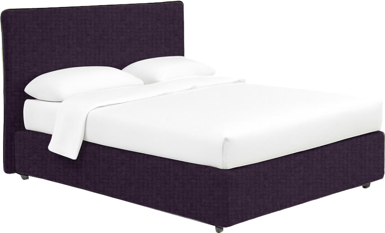 Dmora Bett Halbtor Silandro Violett, Abnehmbar mit Stauraum