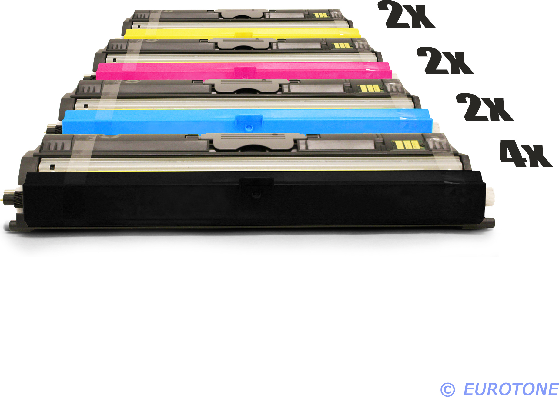 10x Eurotone Toner Alternative für Xerox 106R01469 Black Schwarz / 106R01466 Blau Cyan / 106R01467 Rot Magenta / 106R01468 Gelb Yellow Xer-106R01466-69-CMYK-10x-eco