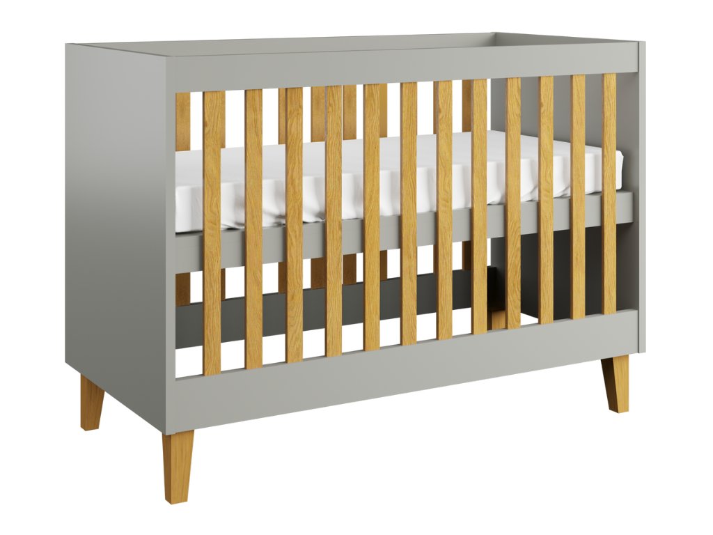 Kocot Kids Kinderbett KUBI mit 3 Gitterplätzen Grau LNKU_BI_12-6BS_BM
