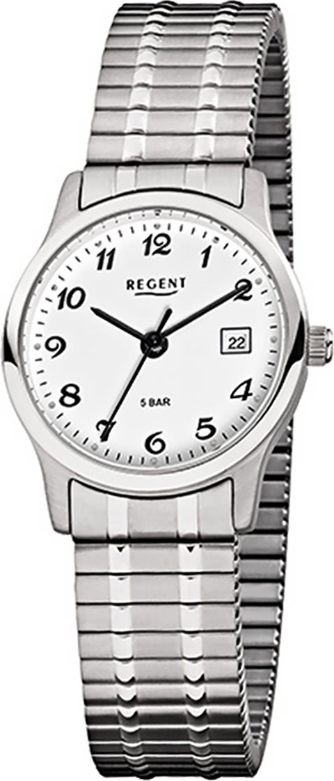 Regent oceľové dámske pánske hodinky F-885 quartzové hodinky s náramkom strieborné D2URF885