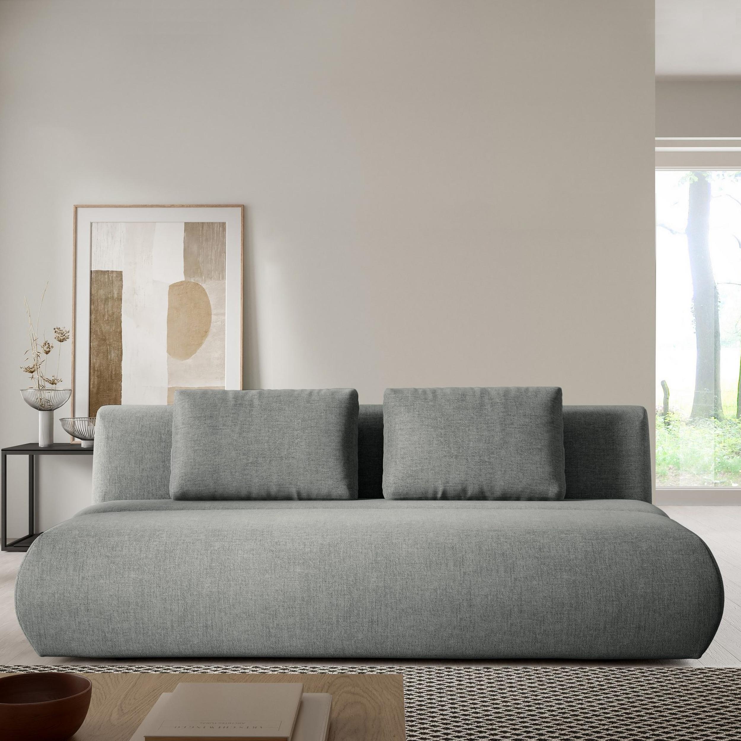 Goldstoff Sofa "DOT" Beige 2 Sitzer mit Schlaffunktion und Bettfunktion