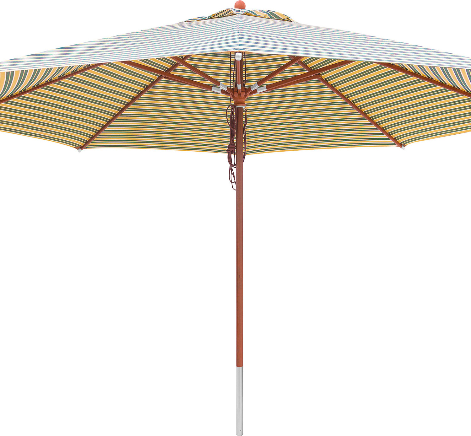 anndora Sonnenschirm 4m rund Gestreift Grün Weiß Gelb Winddach UV-Schutz - 4m rund O3-4000