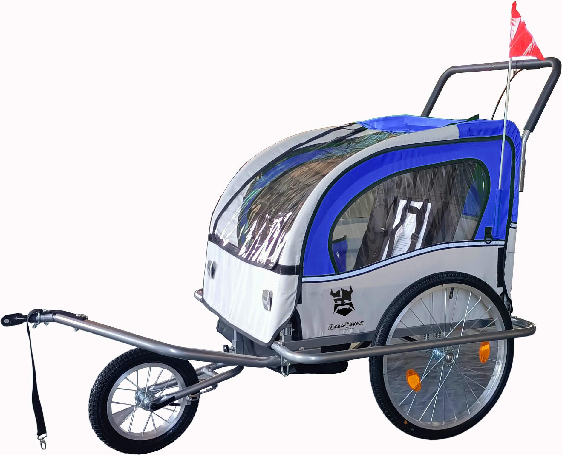 Fahrradanhänger Kind - Fahrradanhänger - mit Stoßdämpfer - Blau