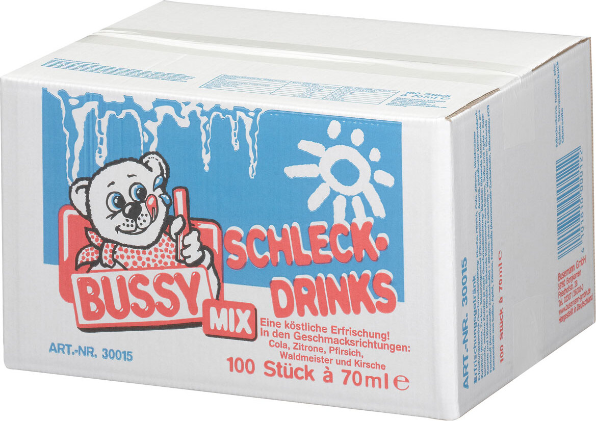 Busemann Bussy Mix Schleckdrinks Colageschmack oder Fruchtgeschmack 100 x 70ml 68040
