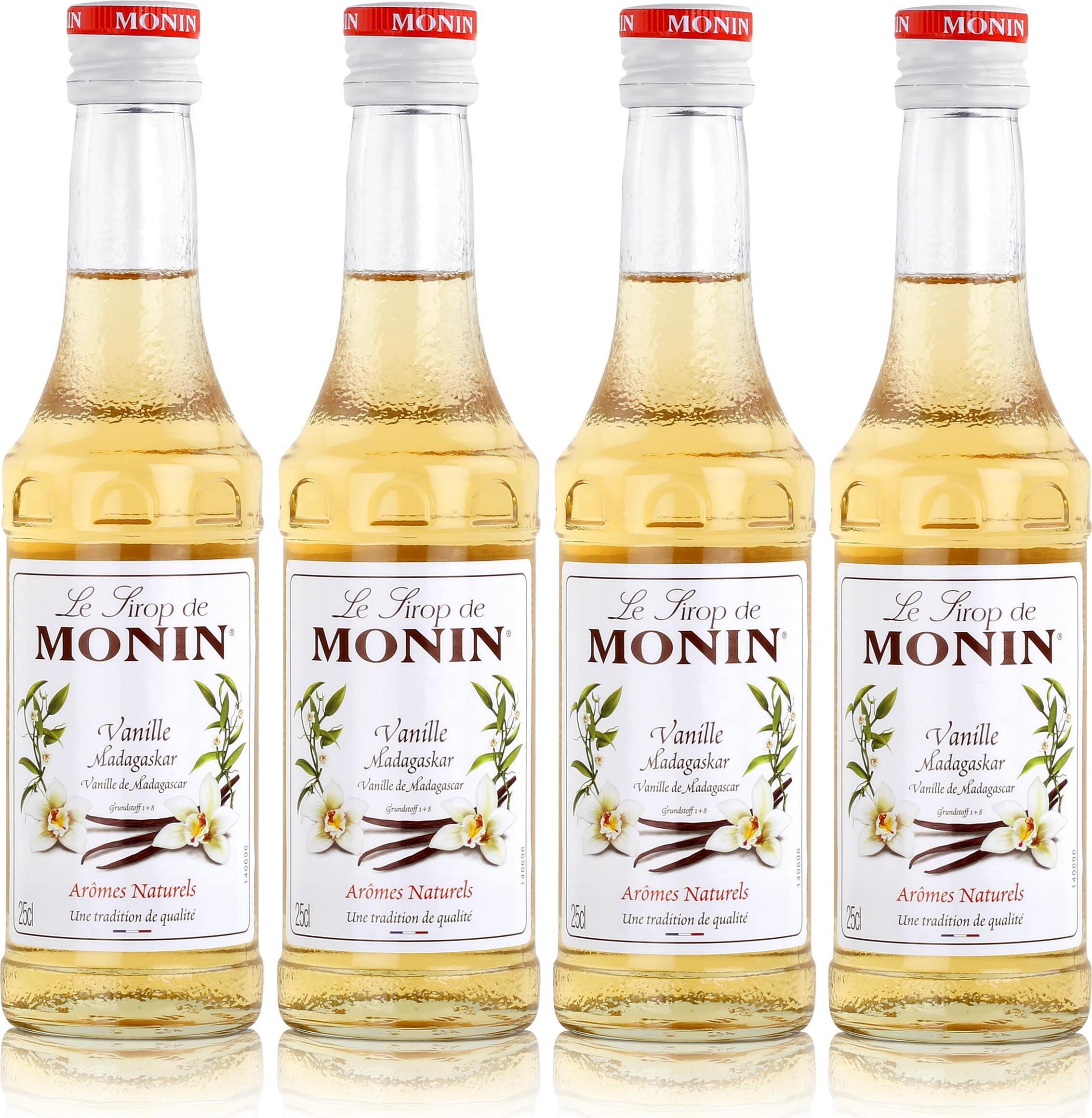 4x Monin Vanille / Vanilla Sirup, 250 ml Flasche
