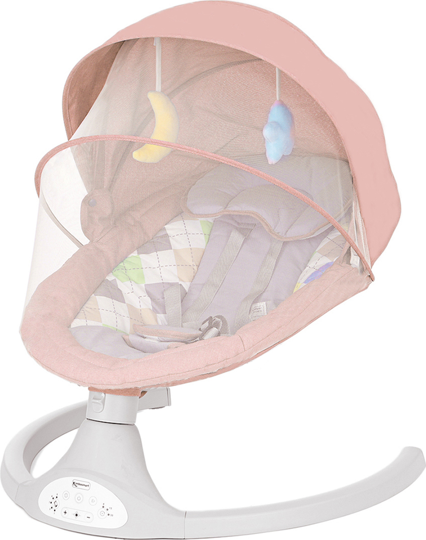 bioby Babywippe Babyschaukelstuhl Fernbedienung Bluetooth freie Hände mit 5 Vibrationsamplituden 3 Musik Timing mit Moskitonetz