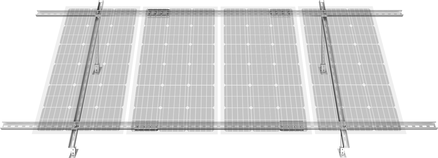 VEVOR Montagehalterungen für Solarmodule, 30°-60° verstellbare mehrteilige Solarmodulhalterungen für 1-4 Solarmodule, Bodenmontage-Solarmodulständer Kohlenstoffstahl