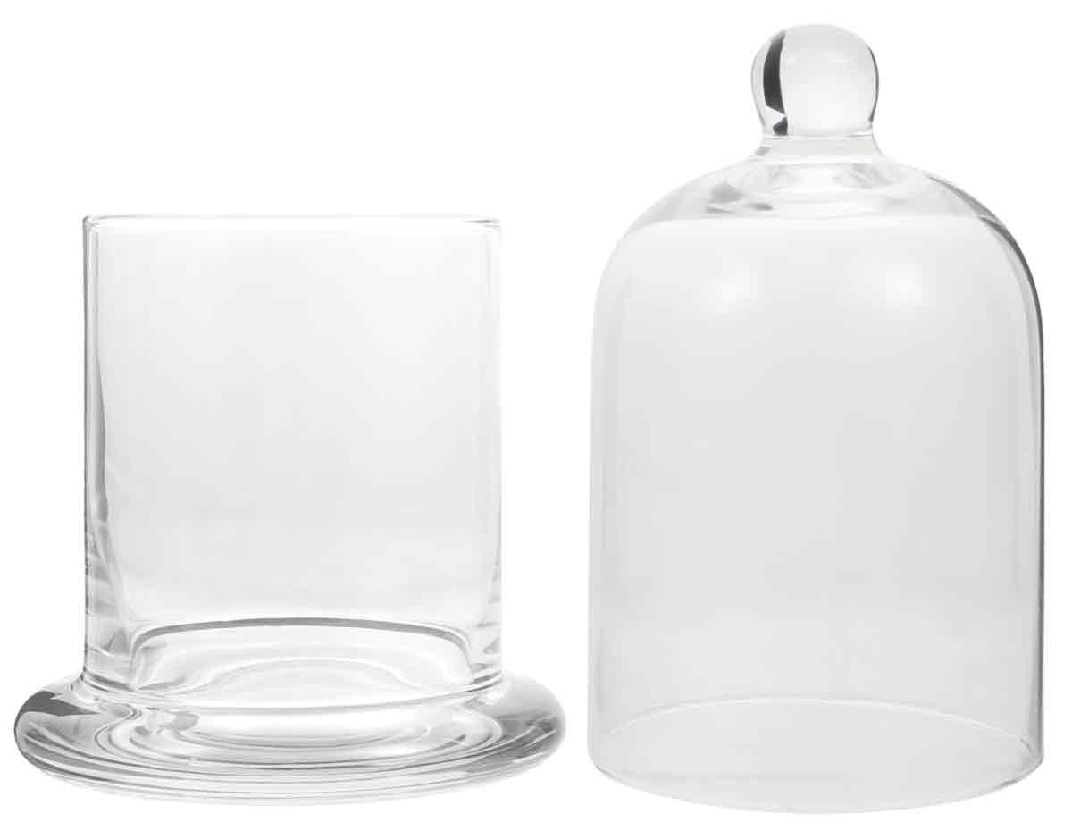 Crrynuo Glasglocke, durchsichtiges Glasgefäß, dekorative Glasglocke, Glasglocke zum Abdecken von Pflanzen und Dekorationen, für die Heimdekoration KAU-LR-UN-CPK-20260413-120