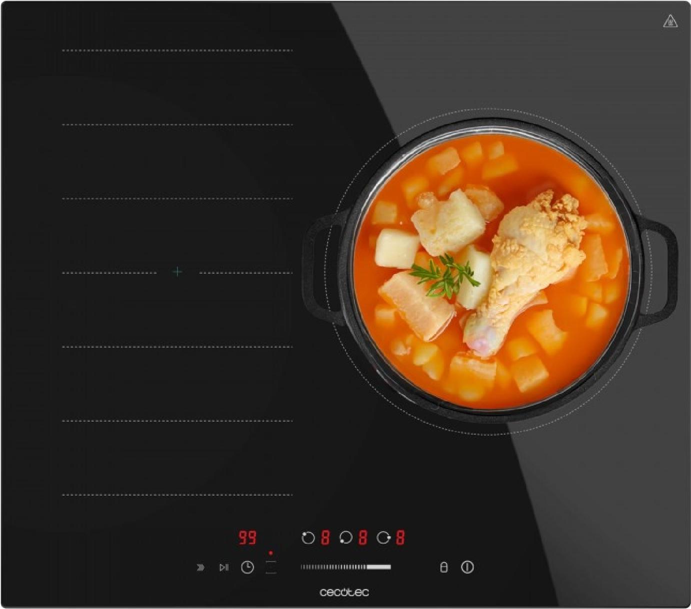 Cecotec Bolero Squad I 3001 Flex, Čierna, Vstavaný, 59 cm, Indukčná varná doska so zónami, Sklo, 3 zone(s)