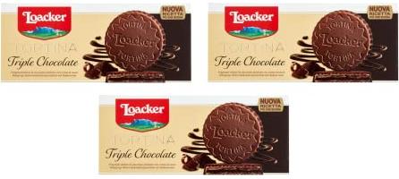 3x Loacker Tortina Triple Dark 3pz Dunkle Schokoladenfreuden mit Kakaocreme Kuchen 63g IG-NSKU-2579