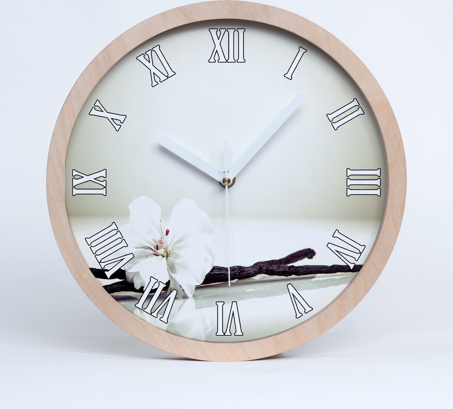 tulup Holzuhr 30fi cm wanduhr - weiße Spitzen - Vanilleschote zdo-30-b-57124939