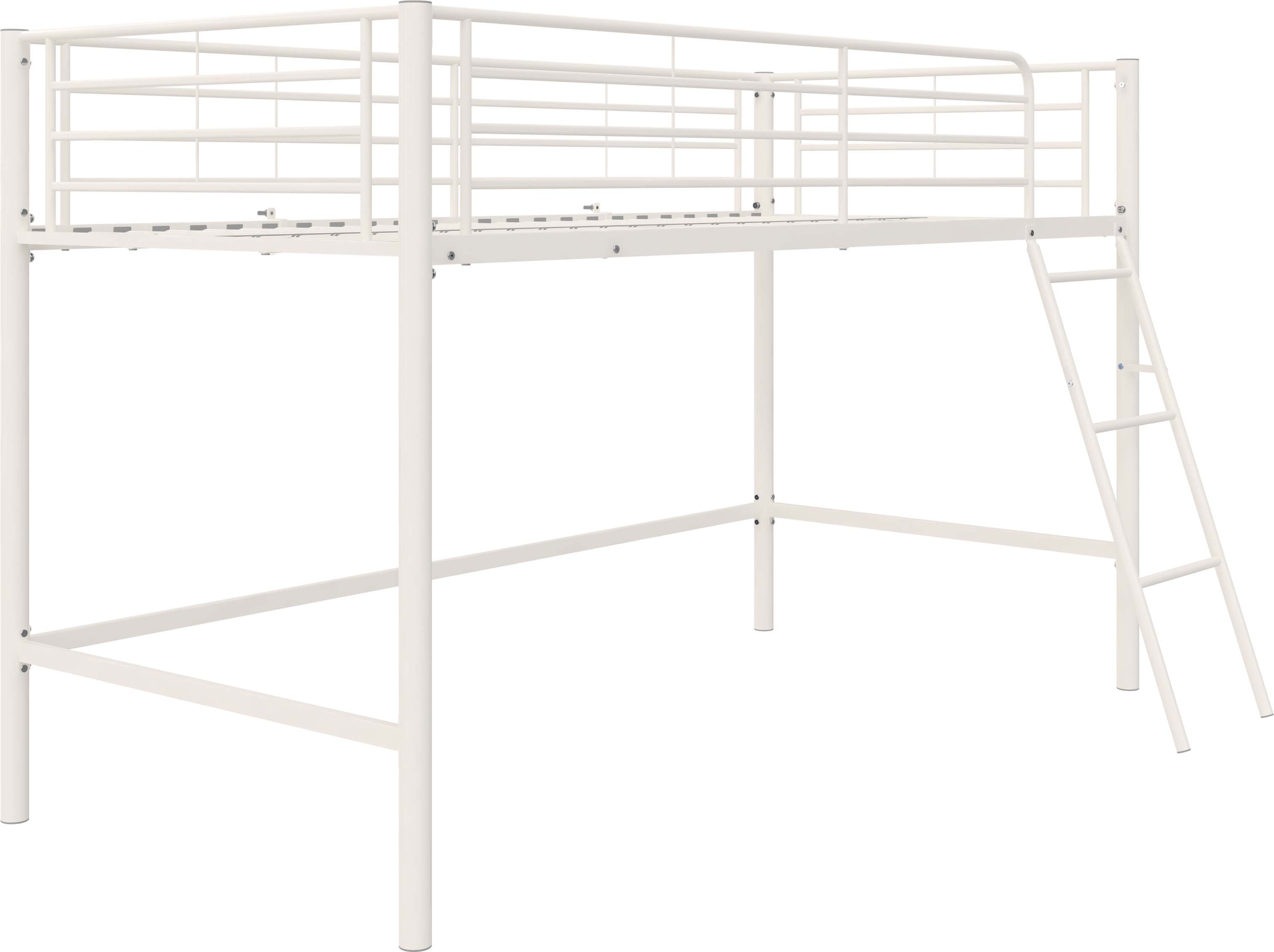Hochbett >Tore< in Weiß, Metall - 207x129x130cm (BxHxT)