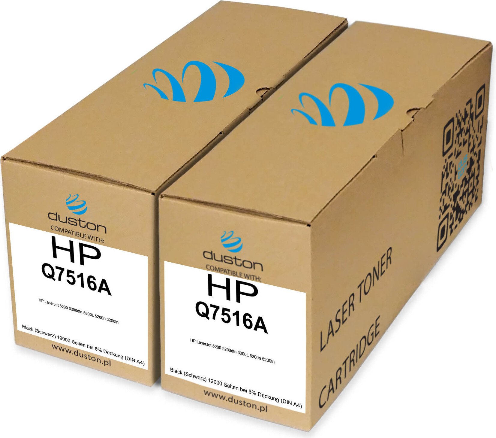 2x Q7516A, 16A Tonerová tlačová kazeta čierna kompatibilná s HP LaserJet 5200 5200dtn 5200L 5200n 5200tn