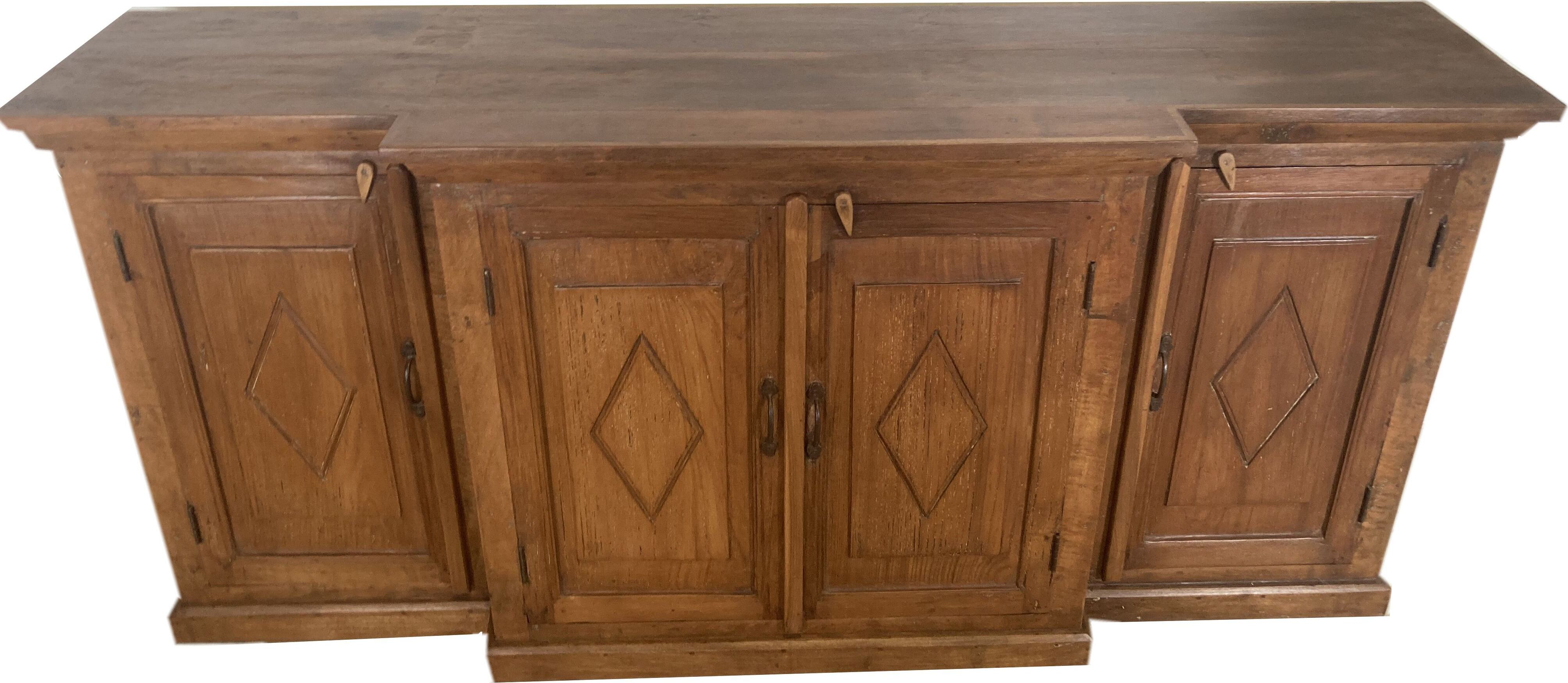 Guru-Shop Große Kommode, Sideboard aus Massiv Holz - Modell 1, Braun, 88*191*49 cm, Kommoden & Sideboards 12394