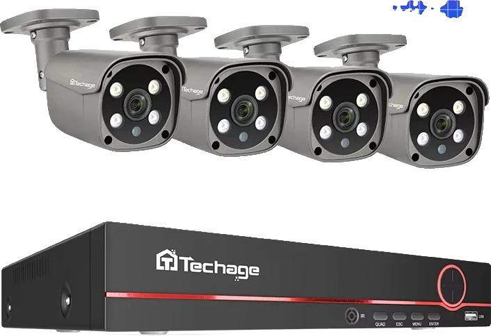 Bezpečnostný kamerový systém, rozlíšenie 5MP, možnosť nočného videnia, 8CH 4ks 5MP kamier, 1T, zástrčka EÚ