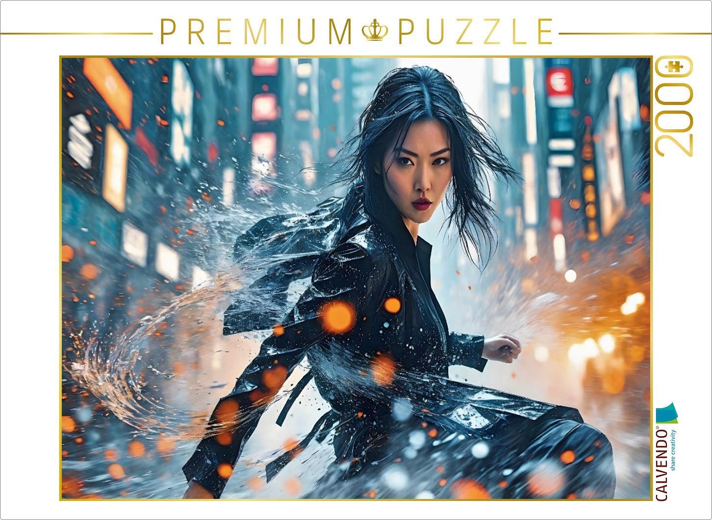 CALVENDO Puzzle Entschlossene Kämpferin in unwirklicher Umgebung | 2000 Teile Lege-Größe 90x67cm Foto-Puzzle für glückliche Stunden