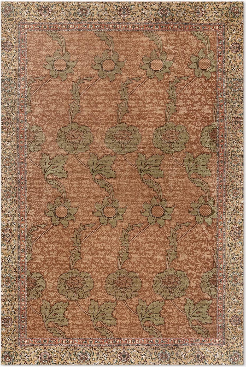 tulup Jahrgang von wilden Blumen – Vinylteppich – 60x90 cm – Indoor Teppich – Flur – Pflegeleicht – Modern 010260360570000074465